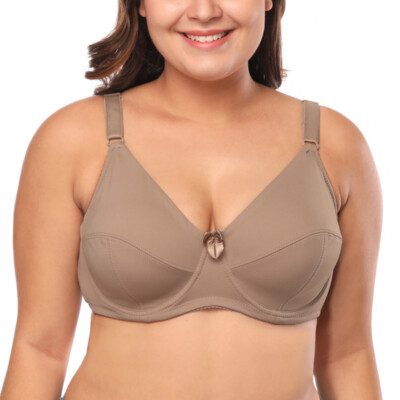 PLUS SIZE BRA FOR UK WOMEN UNDERWIRE NON-PADDED BIG CUP MINIMIZER LINGERIE  40-56 