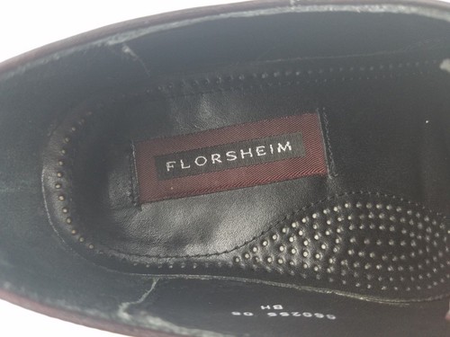 Men's 9.5 D FLORSHEIM 17166-05 Deep Burgundy Wing Tip Brogue Oxford Dress Shoes - Picture 11 of 12