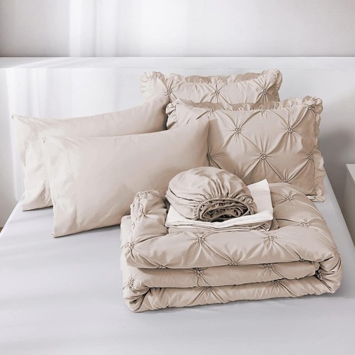 7-Piece Full Comforter Set - Black Egyptian Cotton Pintuck 500TC - Picture 77 of 103