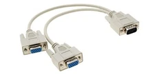 VGA 1 Male to 2 Female Video Splitter Cable - White