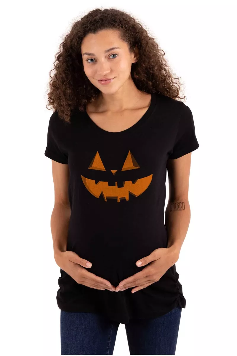 Womens Maternity Classic Halloween Pumpkin Costume T Shirt Tee