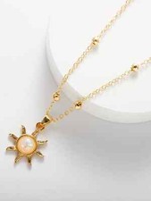 Collana catenina Donna con ciondolo sole color oro lunghezza 47 cm