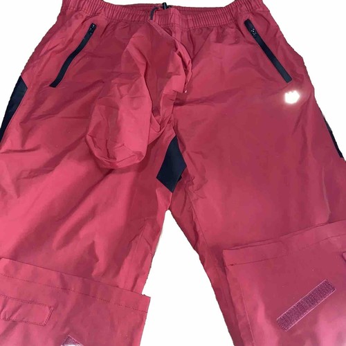 FitsT4 Mens Athletic Workout Pants XL Red Zip Pockets Hiking Performance NEW
