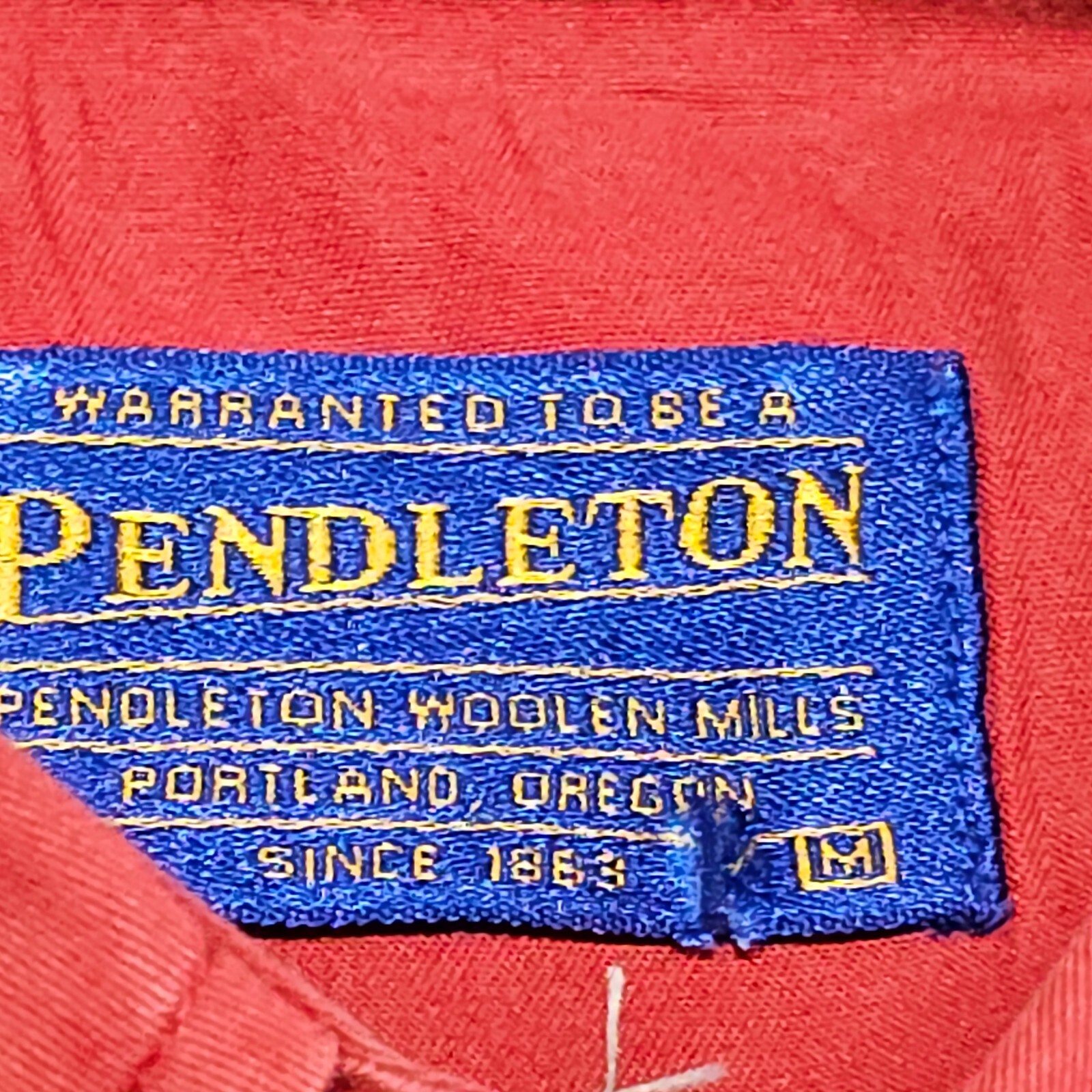 Pendleton Medium Hiker Solid Red Barn Shirt 100% … - image 5