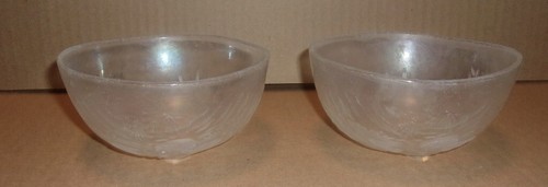 Vintage Candy/Nut Frosted Embossed "Ducks in the Pond" Glass Bowls-2 piece set - Picture 2 of 3