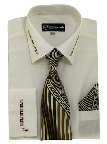 Camisa de vestir para hombre Milano con corbata y pañuelo a juego 35 - Imagen 11 de 15