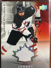 CHASE STILLMAN   #22..2021 TEAM CANADA  JUNIORS...AUTHENTIC JERSEY RELIC