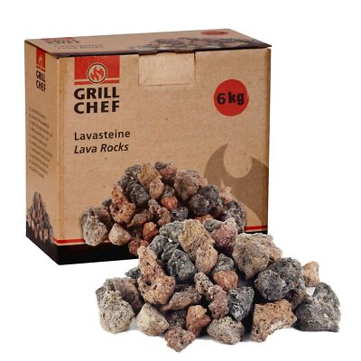 Lavasteine Grillen 6kg Lavagrill Natursteine Wiederverwendbar für Gasgrill 