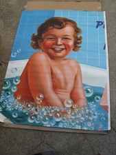 Rare très grande affiche originale en deux panneau savon Cadum 1957. 1,60x2,34 m