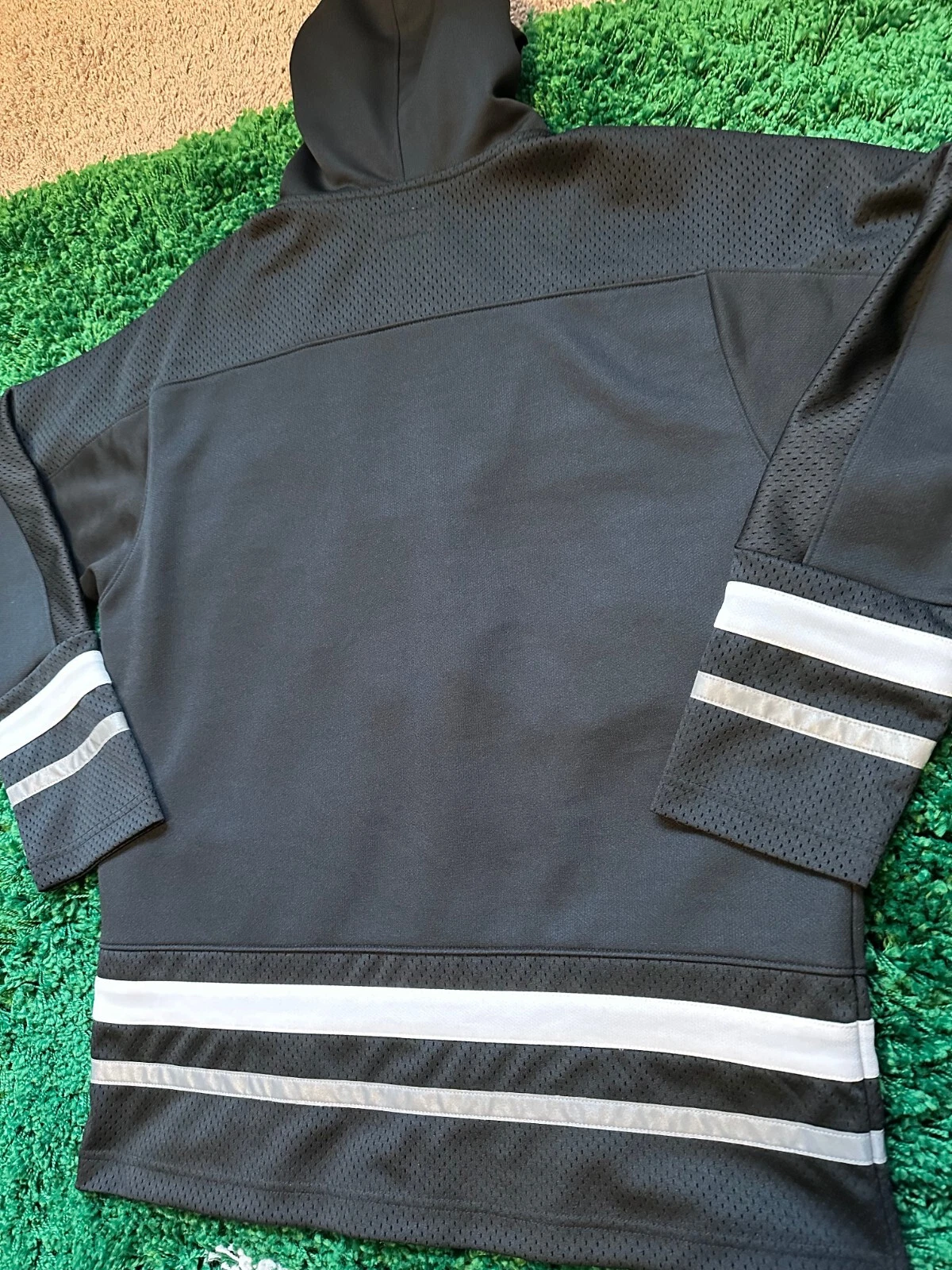 NUOVA Felpa con cappuccio Supreme FW16 logo script hockey jersey nera taglia: piccola scatola ss