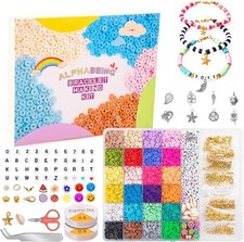 6100Pcs Clay Beads Bracelet Making Kit Girls 24 Colors Friendship Letters Gift
