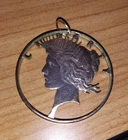 Antique 90% Silver Peace Dollar Lady Liberty Cut Out Coin Pendant