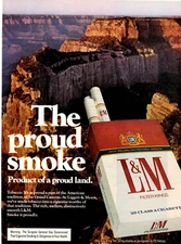 1976 Print Ad  L&M Cigarettes The Proud smoke Product a Proud Land Grand Canyon