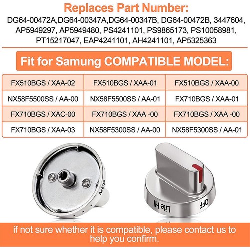 5Pcs DG64-00472A Knobs Replacement for Samsung Burner Dial Range Knob AP5325363 - Picture 11 of 12