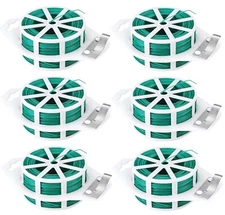 6 Rolls Garden Plants Twist Tie Green Coated Metal Wire With Cutter 246 ft each