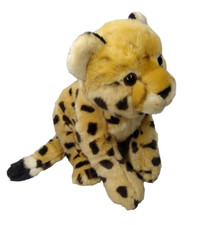 CHEETAH LEOPARD CUB 16 Inch Soft Plush Toy Black Spotted Cat FAO Schwarz