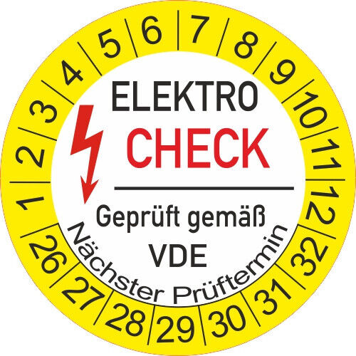 UVV Elektro Check Prüfplaketten Wartung 1 bis 1000 Stück 5207 2026 - Bild 1 von 1