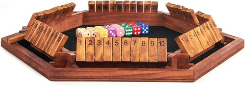 Upgraded 1-6 Players Shut The Box Dice Game Wooden Board Table Math Game Home US - Picture 4 of 11
