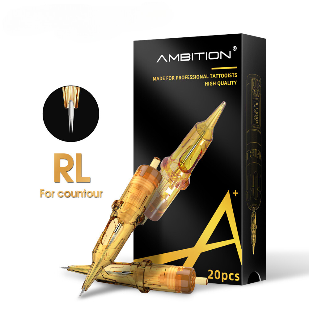 RL 08/10/12 Tattoo Cartridge Needles Disposable Sterilized Safety for Grip 20pcs