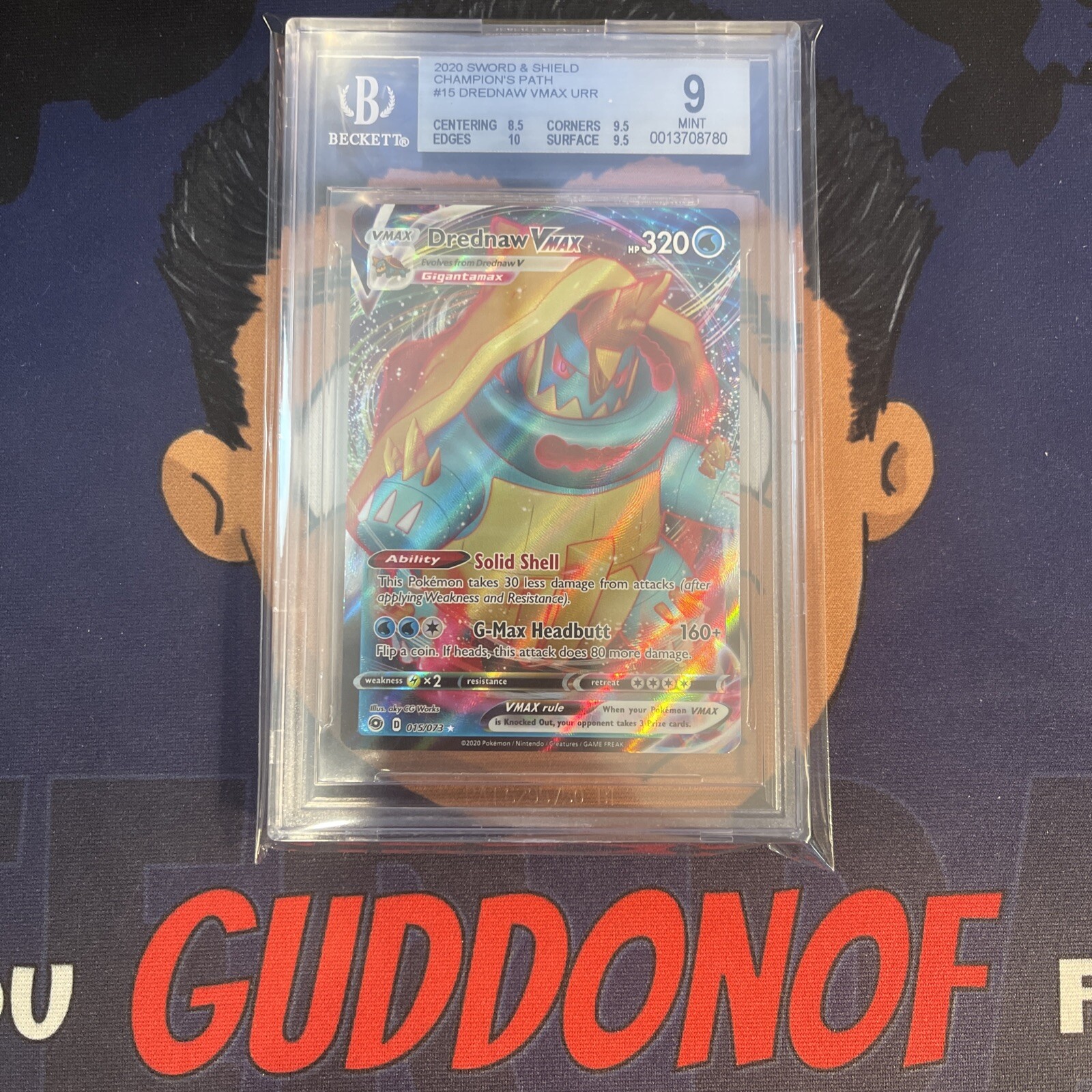 BGS 9 MINT 2020 Pokemon Champion's Path DREDNAW VMAX #15 9.5 10 Sub Grades