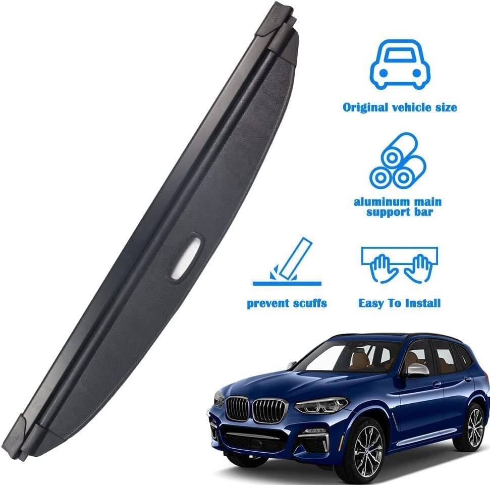 Fit BMW X3 2018-2024 Retractable Cargo Cover Rear Trunk Shield Shade Accessories