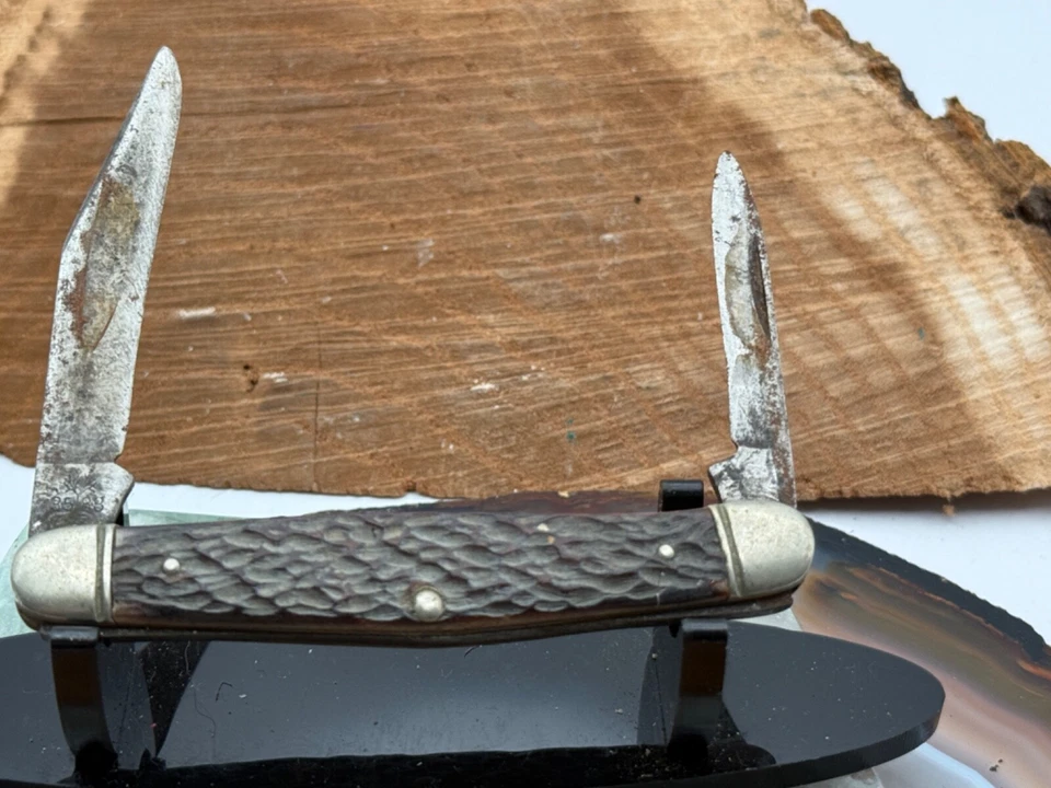 Cuchillo bolígrafo vintage (temprano) Boker EE. UU. 3588 2 hojas mangos de hueso--1313,25 Foto 2 de 4