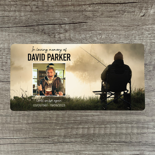 Personalised Memorial Plaque - Your Photo - Fishing - Garden - Grave