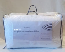 2 SAATVA GRAPHITE INFUSED Memory Foam QUEEN PILLOWS COOLING Standard Loft $290