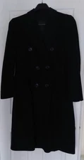 Vintage Curlee Clothes 100% Wool Trench Coat Black Dbl Breasted 1920’s Size Med