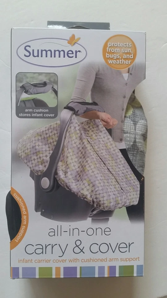 Cubierta de asiento de coche de bebé portabebés protector solar lluvia protector para asiento de bebé verano Foto 2 de 4