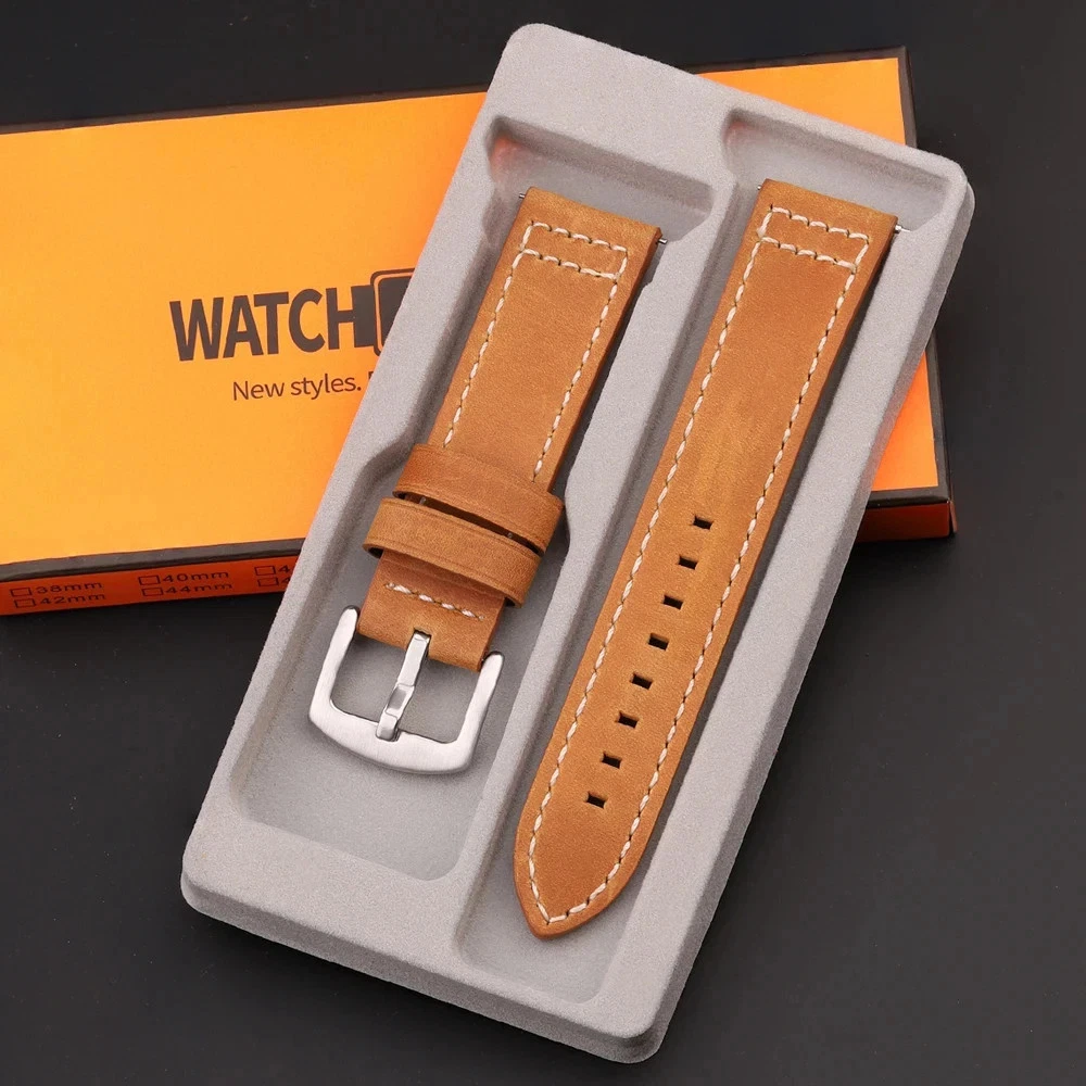 Soft Cowhide Watch Strap for Men Women 18mm 20mm 22mm 24mm Quick Release Band