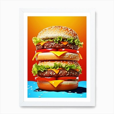 Hamburger Realistische Fotografie Kunst Gerahmtes Wandbild Poster Leinwanddruck Bild