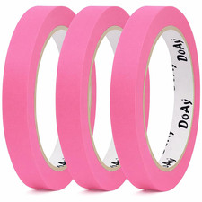 3 Pack Pink Painters Tape - Masking Tape 0.50 Inch Wide - Multi-Surface, Smart A