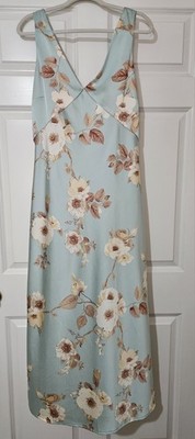 NWOT Summer Tank Dress Size M, V Neck Seafoam Color with Flowers Nice Dress