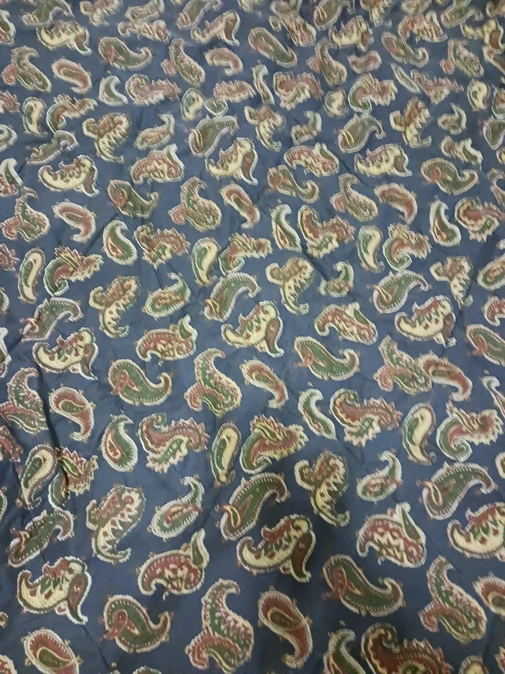 Vtg 90s Laura Ashley Navy Grand Paisley Reversible Full Comforter Made In USA - Image 2 of 4