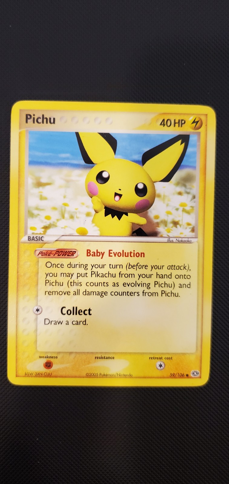 Pichu 59/106 2005 EX Emerald Pokemon Card Nintendo Non Holo Common - Lp