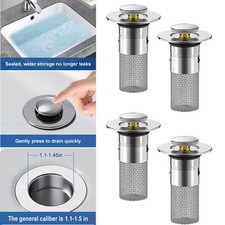 4 Pcs Bathroom Sink Stopper Hair Catcher Bathroom Pop Up Sink Drain Filter