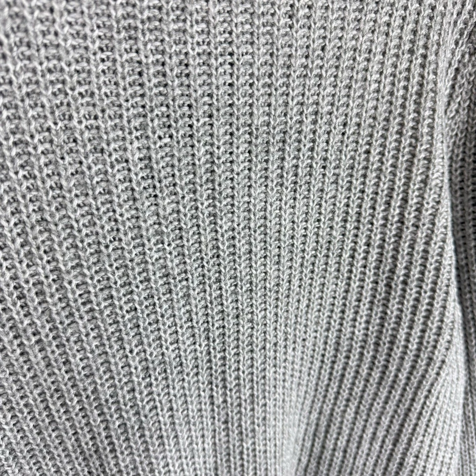 Suéter Crown & Ivy Nuevo con Etiquetas Gris Tejido con Cable Cuello Redondo Manga Larga Globo Elástico L Foto 4 de 4