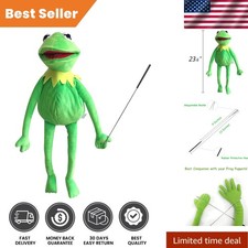 Deluxe Kermit Frog Hand Puppet - 24-Inch with Control Rod 50 Colorful Stickers