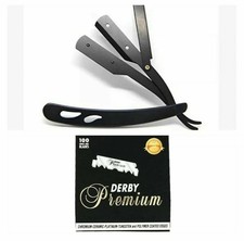 Navaja De Afeitar 100 Hojilas Para Barba Y Bigote Profesional Hombre Peluquero