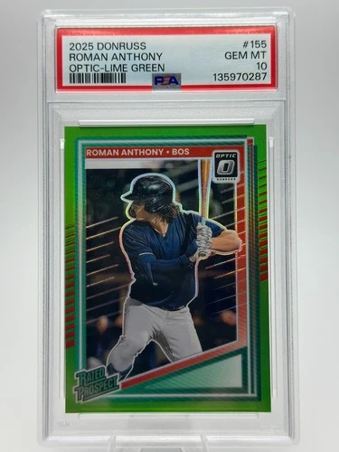 2025 Donruss Optic Baseball Roman Anthony RC /149 Lime Green #155 PSA 10 GEM MT