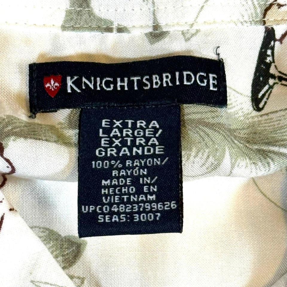 Camisa Hawaiana Knightsbridge Para Hombre XL Estampado Floral Rayón Abotonada Aloha NUEVA Foto 3 de 4