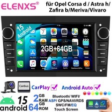 2+64G Für Opel Astra H Corsa C D Zafira B Android 15 Autoradio Carplay GPS Navi
