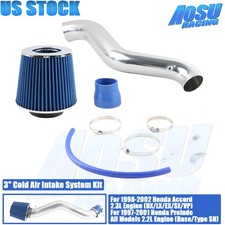 3" Cold Air Intake System + Blue Filter For Honda Accord 2.3L L4 DX/LX/EX 98-02