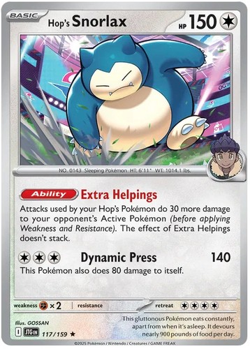 Pokemon Journey Together #117/159 Hop's Snorlax Holo - 第 1/1 張圖片