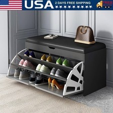 3-Tires Shoe Bench Shoe Cabinet Dustproof Nar...
