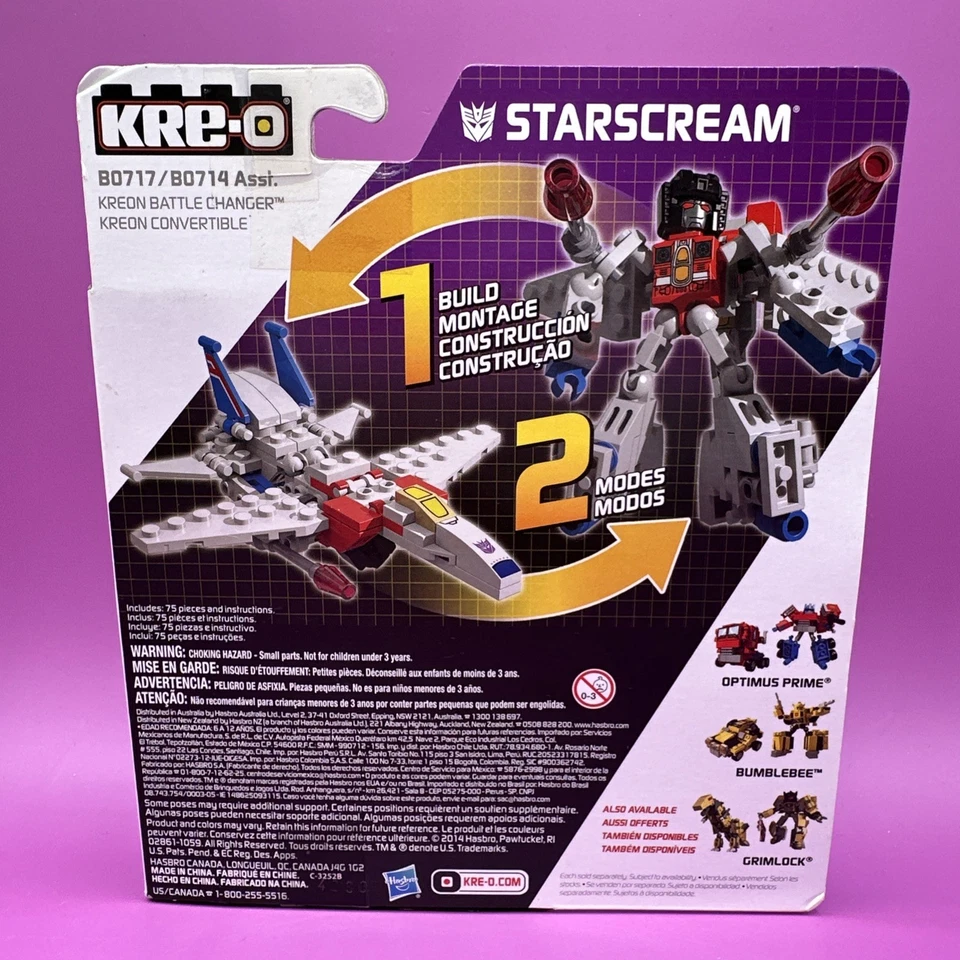 NUEVO RARO Figura Hasbro G1 Transformers Kre-o Kreo Battle Changers Starscream Foto 2 de 4
