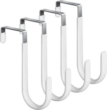 HOOSUN 4 Pack Over The Door Hooks,4.96In Hooks for Hanging 4.96 inch, White 