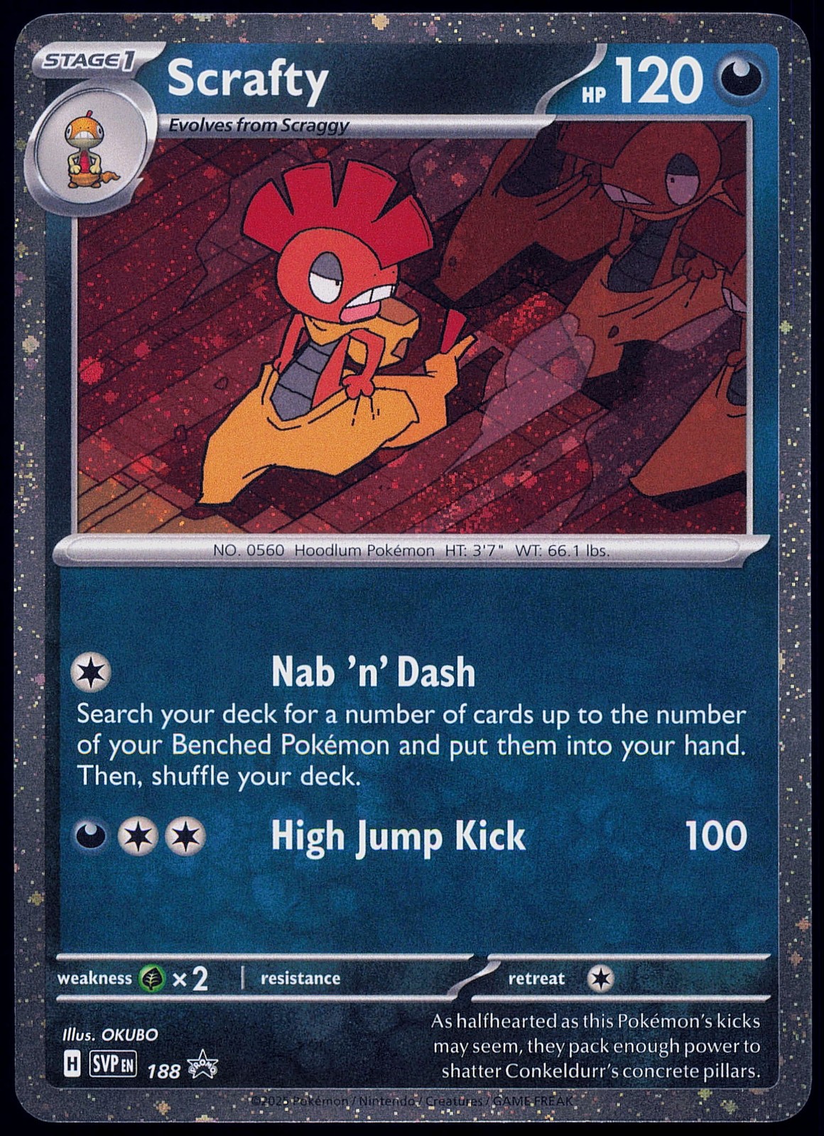 Scrafty - (Cosmos Holo) 188 (Holo) - SV: Scarlet & Violet Promo Cards- Pokemon