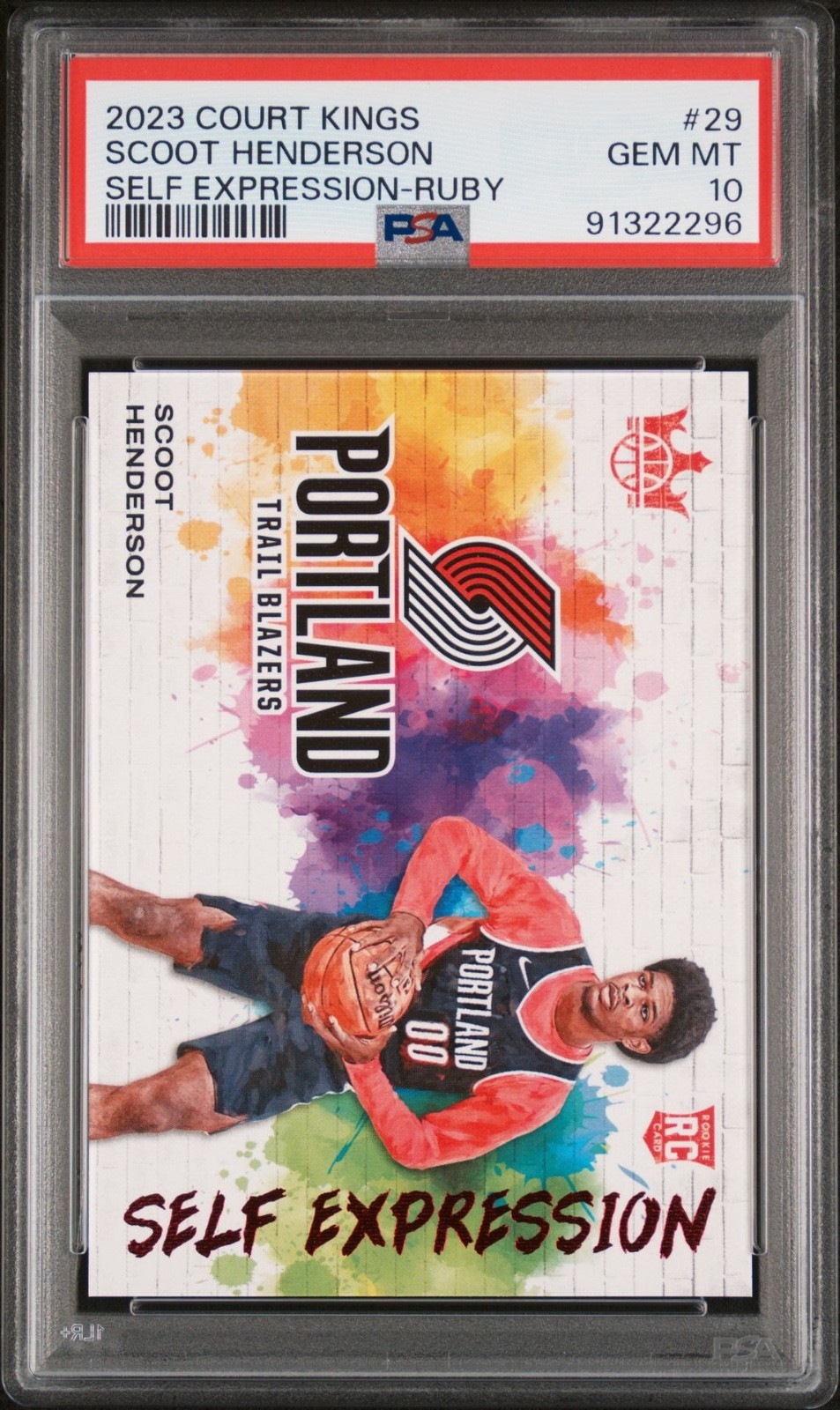 2023 Court Kings Scoot Henderson Self Expression Ruby /149 PSA 10